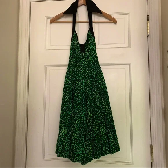 Deadly Dames designed by Micheline Pitt green leopard swing halter XS - Picture 6 of 7